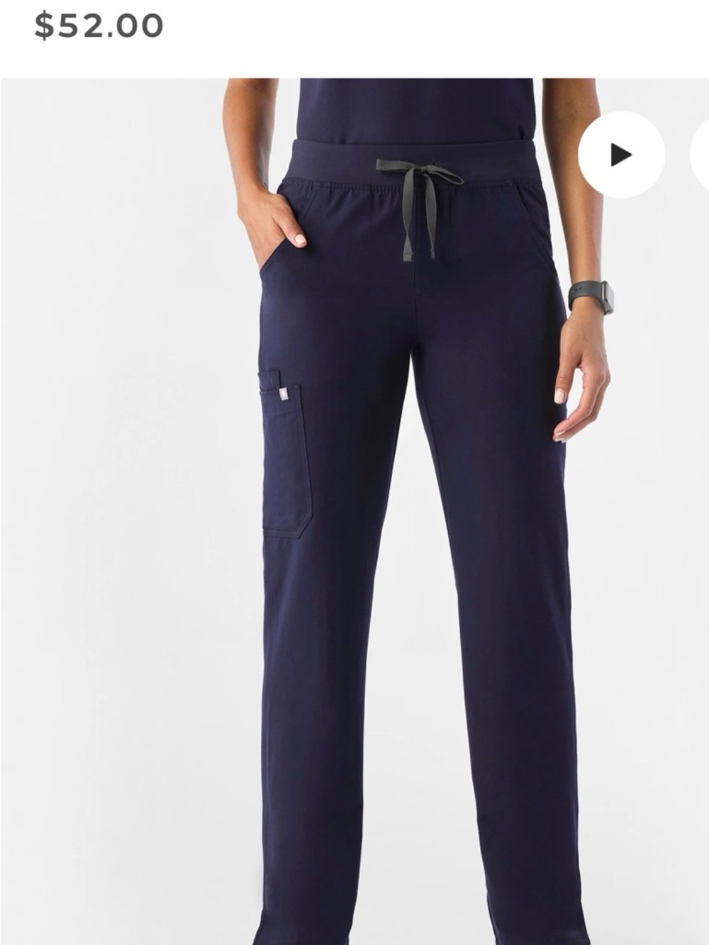 Figs Women's Navy Drawstring Scrub Pants and Top